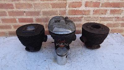 CYLINDERS / CULATA / PISTON MOTOR HISPANO VILLIERS 125cc  SANDRIÁN / HURACAN / ROA / COFERSA / CLÚA / RHM / AMS / ELIG / RAID,  AÑOS 1954 A 1960 